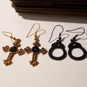 Two pairs Gothic alternative earrings